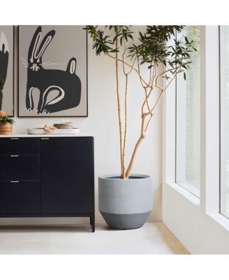 Minimalistic Modern Gray 15.7-Inch Tall Round Tapered MgO Planter