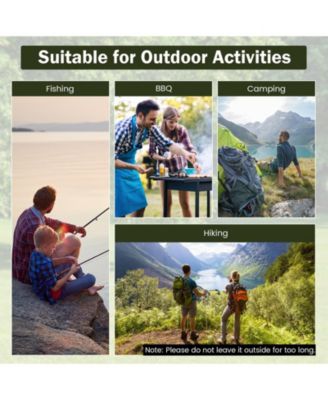 Set of 2 Bamboo Dorm Chair with Storage Pocket for Camping and Fishing