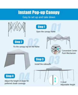 Patio 10x10FT Instant Pop-up Canopy Folding Tent with Sidewalls and Awnings Outdoor