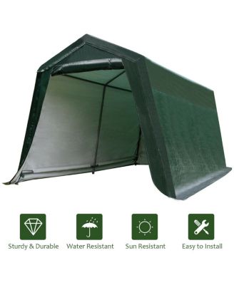 Outdoor Carport Shed with Sidewalls and Waterproof Ripstop Cover