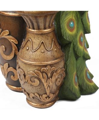 Resin Pedestal Peacock and Urns Outdoor Fountain