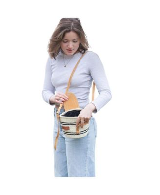 Peace Small Handmade Sisal Crossbody Purse