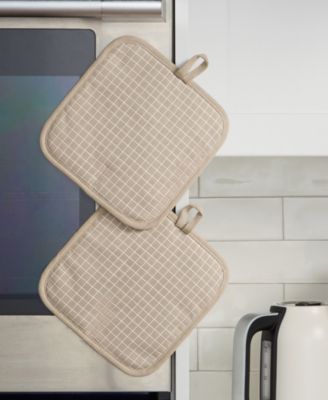 Gourmet Series Gridlines Pot Holder Set, Pack of 2