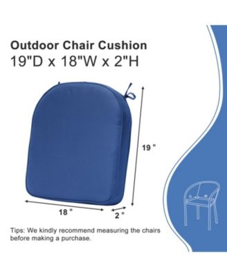 Outdoor Chair Cushion W18''xD19'' Soft and Fade-resistant Polyester, Invisible Zipper for Easy Cleaning, Two Sets of Ties for High Adaptability-Set of 4.