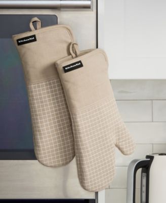 Gourmet Series Gridlines Oven Mitts Set, Pack of 2