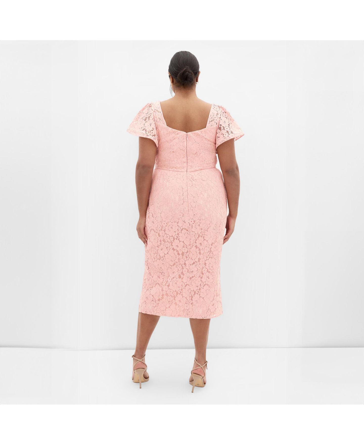 Женское платье CITY CHIC Plus Size Maisie Lace Midi, цвет: Розовый — фото 2