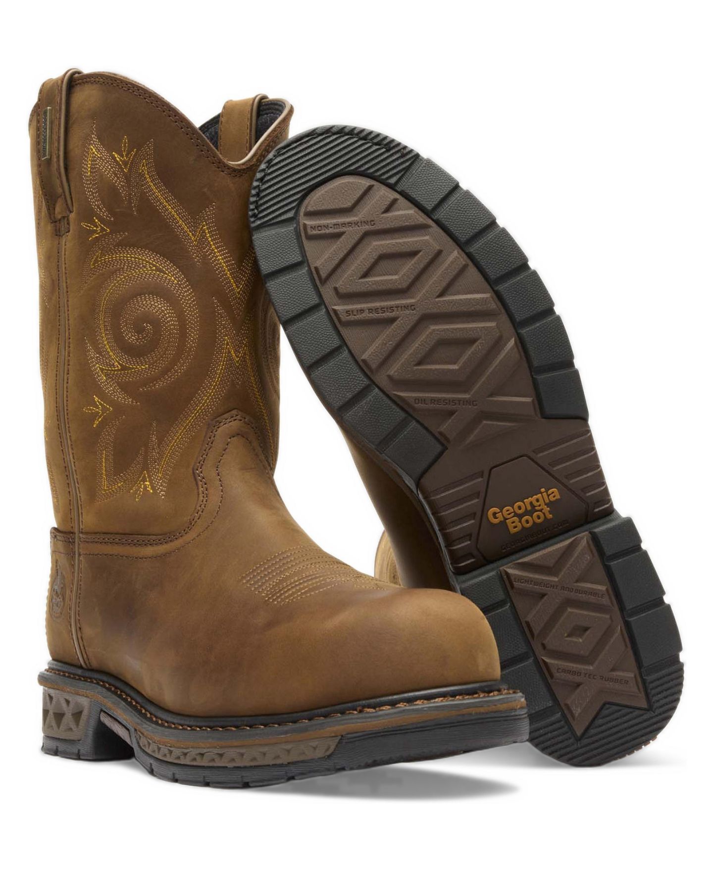 Мужские ботинки GEORGIA BOOT Carbo-Tec LT Composite Toe Waterproof Work Wellington, цвет: Коричневый — фото 2
