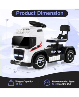 6V Kids Electric Ride-on Truck with Height Adjustable Seat