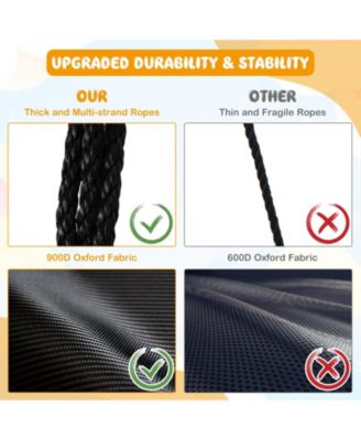 40 Inches Saucer Tree Swing Round with Adjustable Ropes and Carabiners