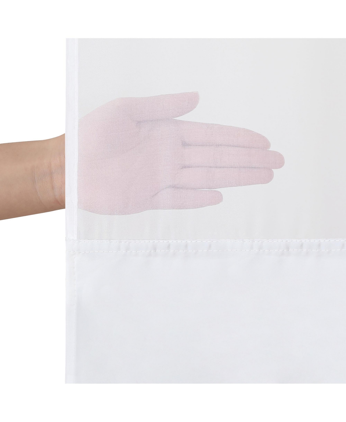 Americanflat 72x75 Hookless Shower Curtain - Grey Lines Shower Curtain with Sheer Panel, Snap-In Liner, and Grommets - 100% Polyester