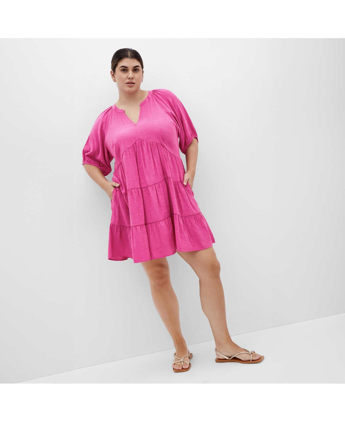 Plus Size Kara Dress - Tangerine