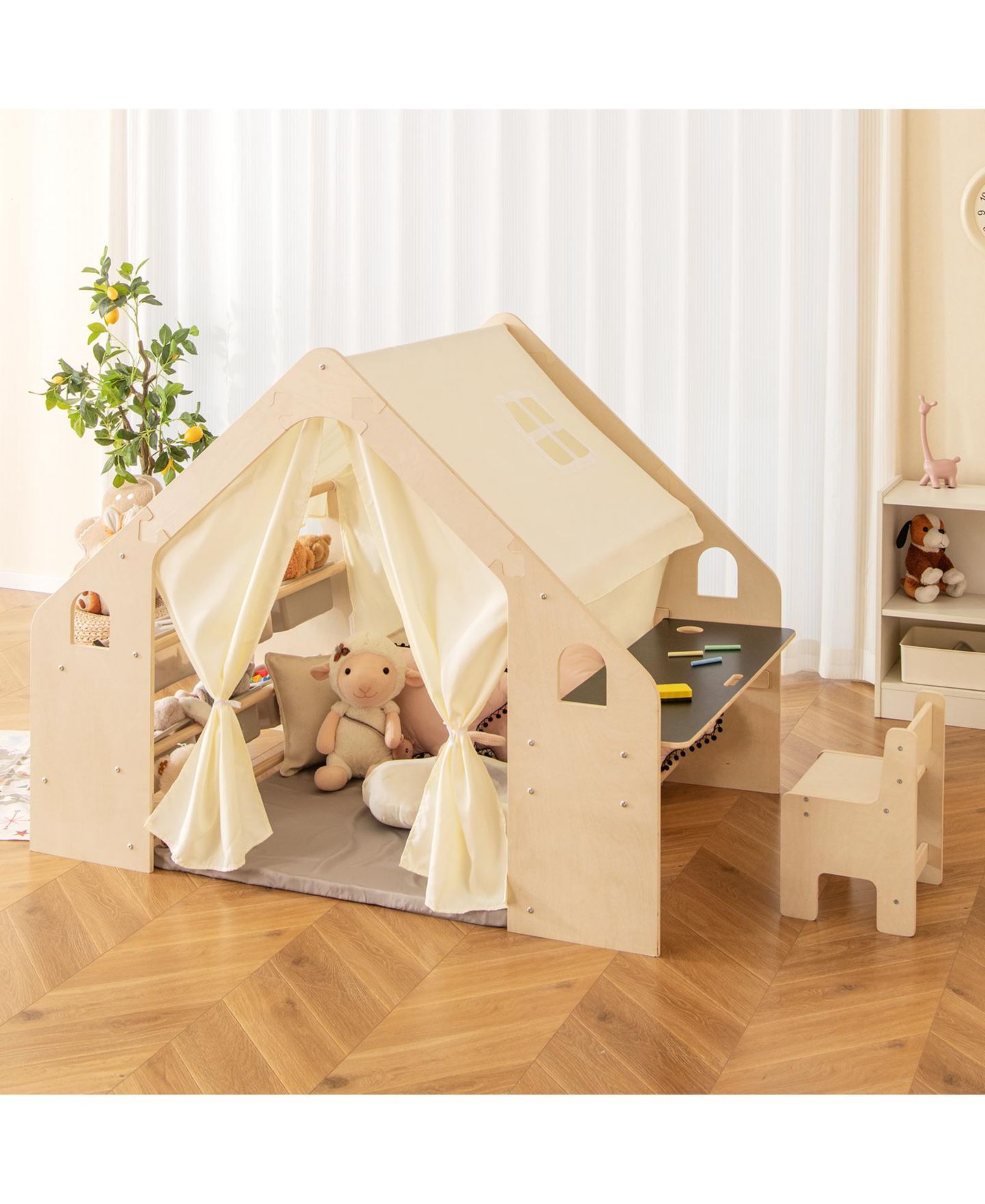 Детская игрушка Mecale 6-in-1 Indoor Playhouse, Ages 2+, цвет: Средний бежевый — фото 9