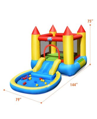 Kids Inflatable Bounce House Castle with Balls Pool and Bag