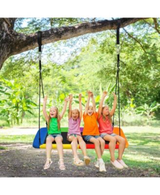 60 Inches Platform Tree Swing Outdoor with  2 Hanging Straps