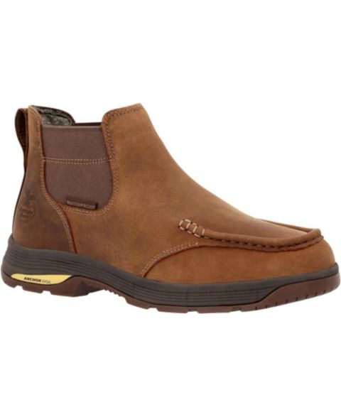 Мужские ботинки GEORGIA BOOT Athens SuperLyte Waterproof Work Chelsea Boot, цвет: Коричневый