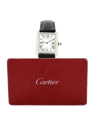 Tank Solo Quartz Watch in Stainless Steel and Leather 24mm