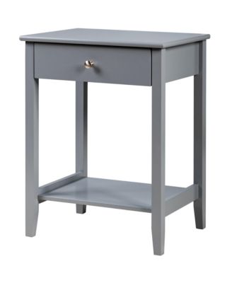 2PCS Nightstand Sofa Side End Table Bedroom Living Room w/ Shelf Drawer