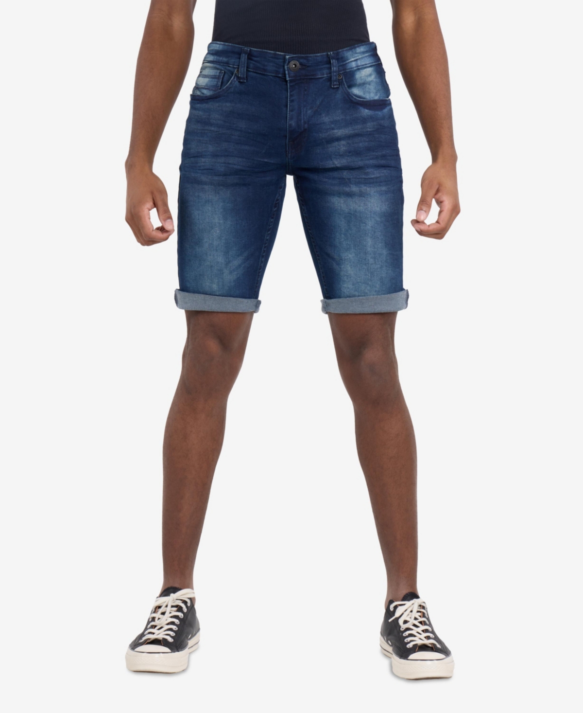Men's Roll Up Denim Shorts - White