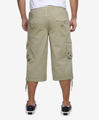 X RAY Men's 18" Elastic Waist Capri Long Cargo Shorts