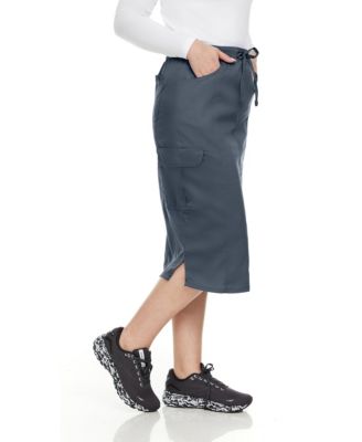 Women's Professional Stretch Five Pocket 'Debra' Scrub Skirt Scrubs, Wine, Large