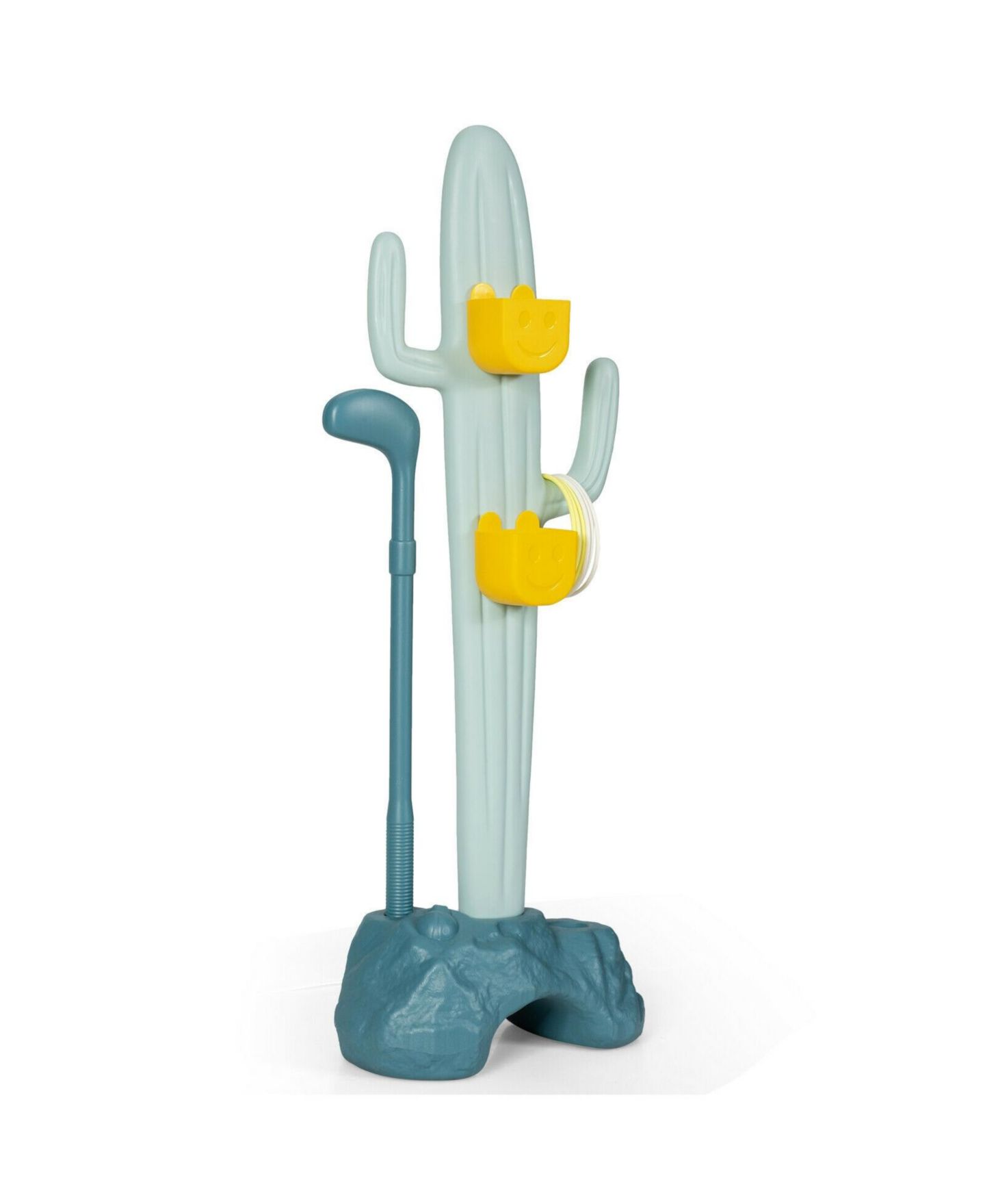 Детские игрушки Mecale 3-in-1 Cactus Toy Stand with Golf, Ring-Toss and Sandbag-Toss, Ages 3+, цвет: Зелёный — фото 1