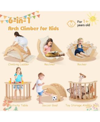 Kids Climbing Arch with Cushion Montessori Arch Climber/Rocker for Toddlers