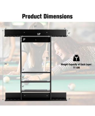 Wall-mounted Billiards Pool Cue Rack Only