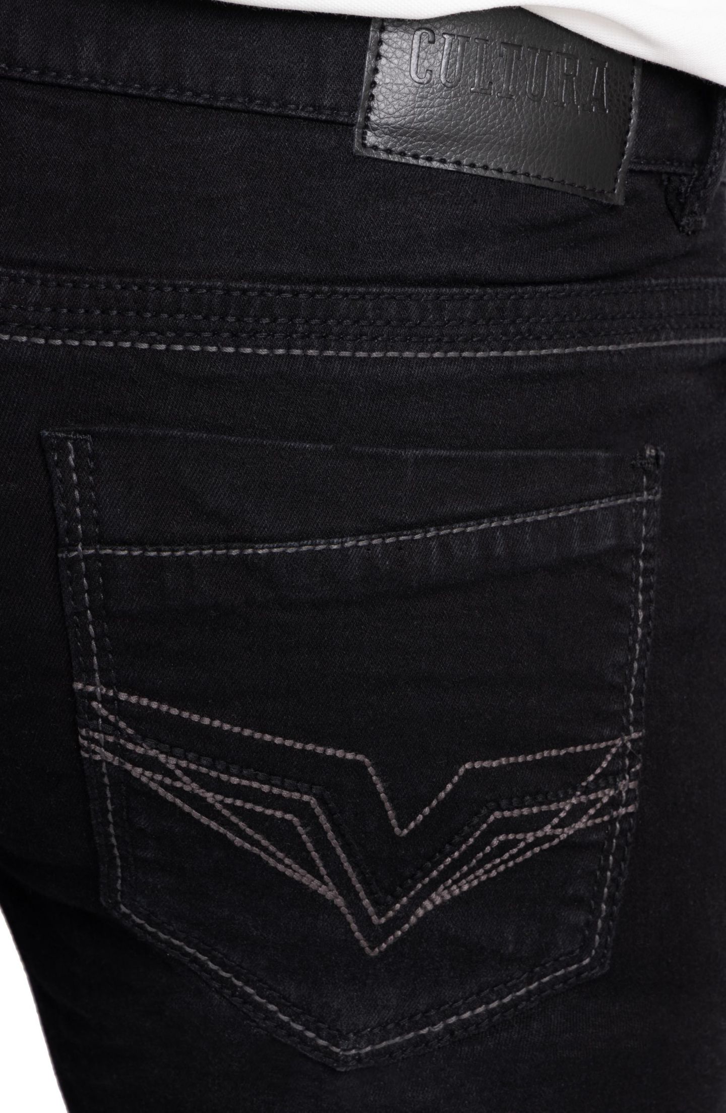 Мужские шорты CULTURA Saddle Stitch Denim Shorts, цвет: Чёрный варёный — фото 7