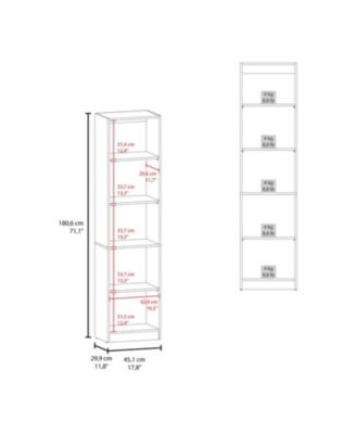 Beaver Balley Bookcase with Open Storage and 5 Shelves