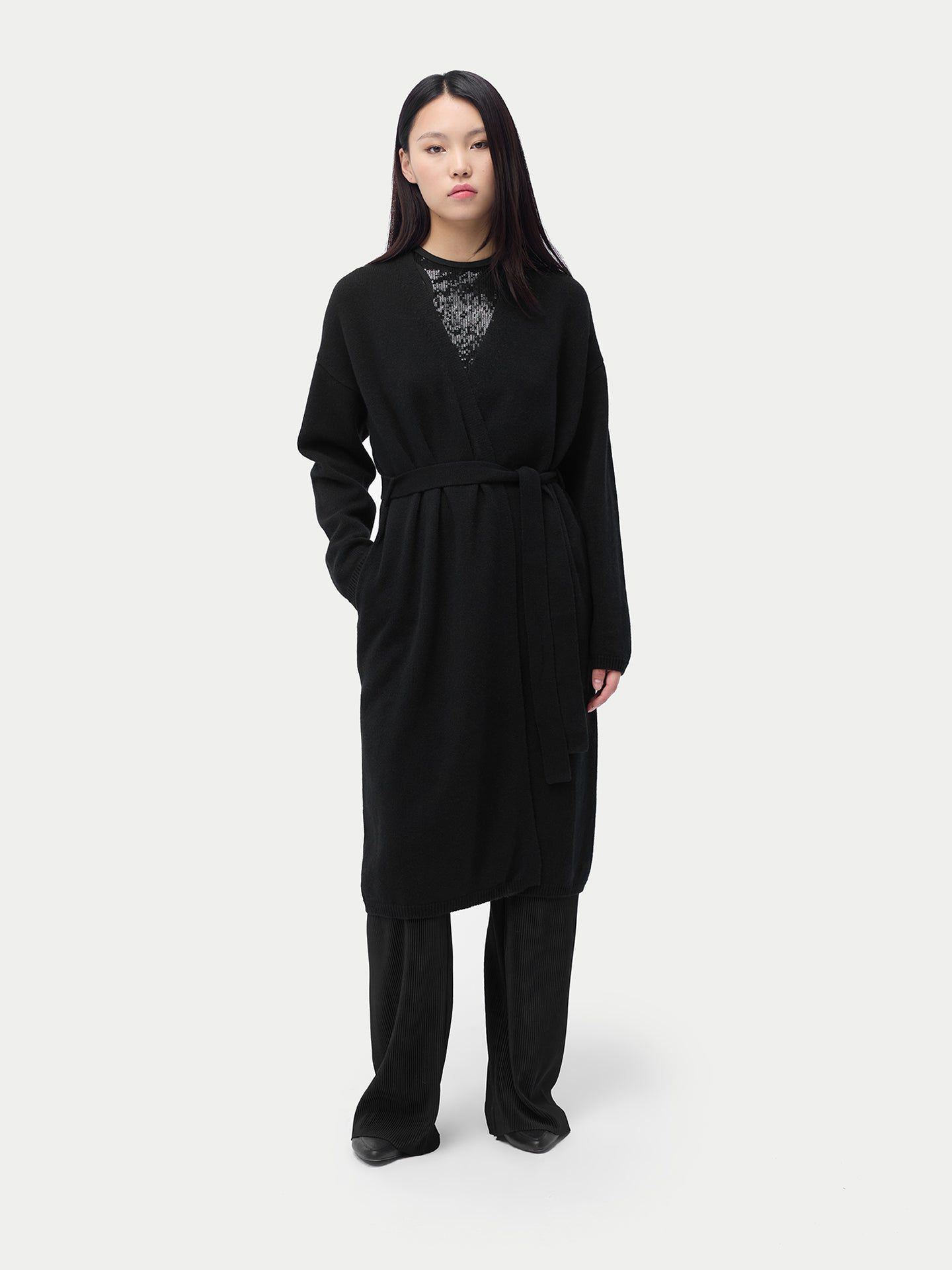 Халат Maternity Cashmere — Gobi Cashmere, цвет: Чёрный синий графитовый — фото 2