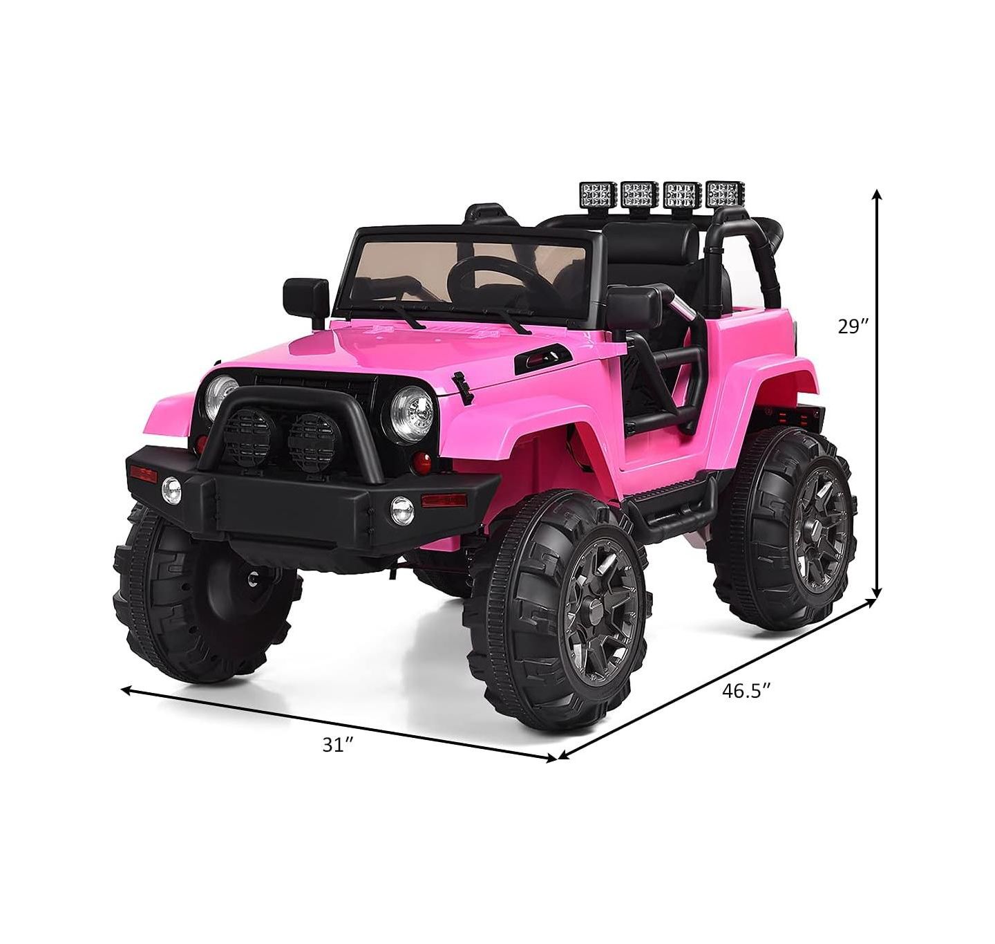 Детская игрушка Mecale 12V Electric Parental Remote Control Ride-On Truck with LED Lights, цвет: Розовый — фото 3