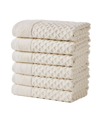 Linery and Co. Quick-Drying Cotton Diamond Waffle Textured 6-Piece Washcloth