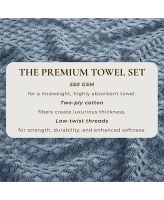 Quick-Drying Cotton Diamond Waffle Textured 6-Piece Washcloth Set