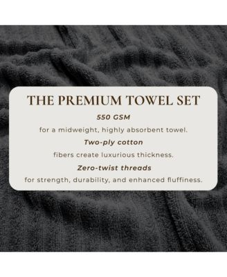 Luxury Combed Cotton Bath Towel Set, 4-Piece