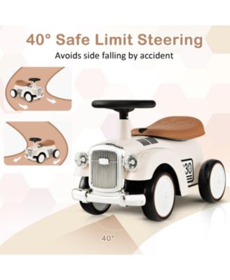 Kids Sit to Stand Vehicle with Working Steering Wheel and Under Seat Storage