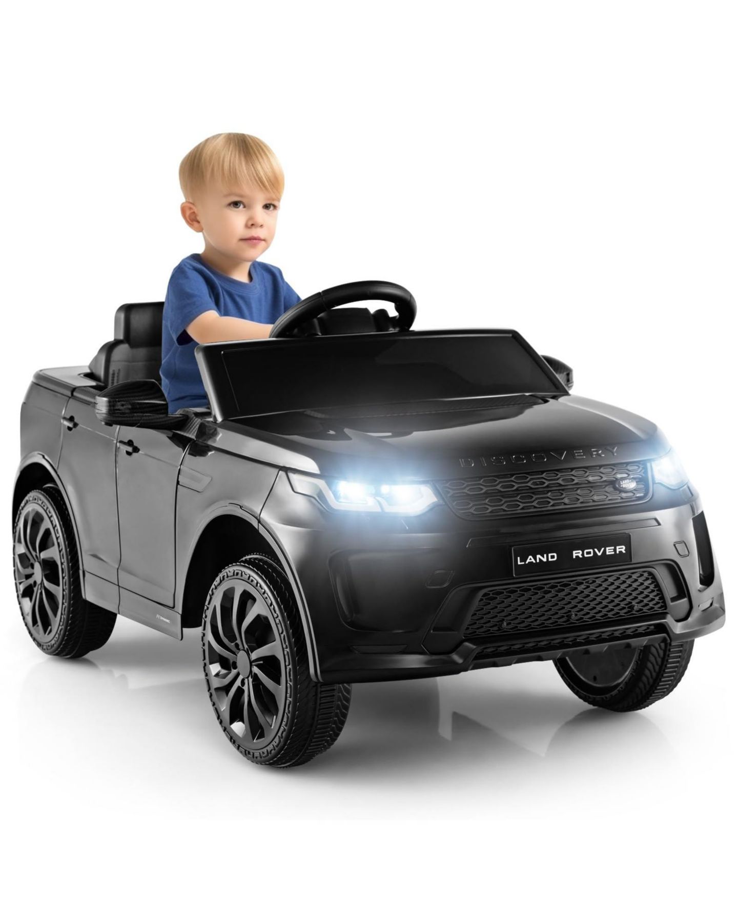 Детская игрушка Mecale 12V Kids Ride On Car with Remote Control Lockable Doors Slow Start System and LED Lights, цвет: Чёрный — фото 1