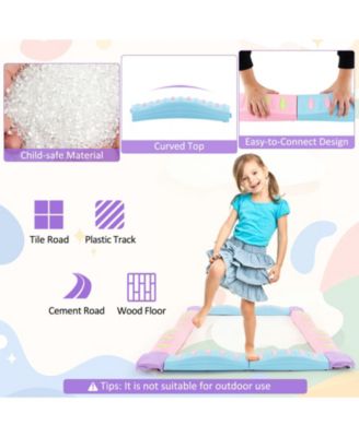 Colorful Kids Wavy Balance Beam with Textured Surface and Non-slip Foot Pads