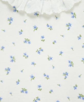 Baby Girls Tiny Floral Velour Footed Coverall