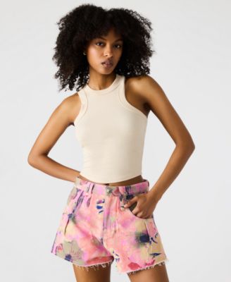 Women's Damiani Printed Cotton Denim Shorts