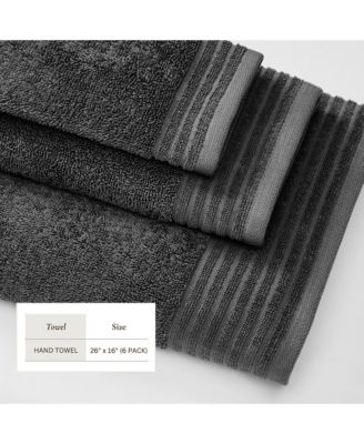 Luxury Combed Cotton Hand Towel Set, 6-Piece