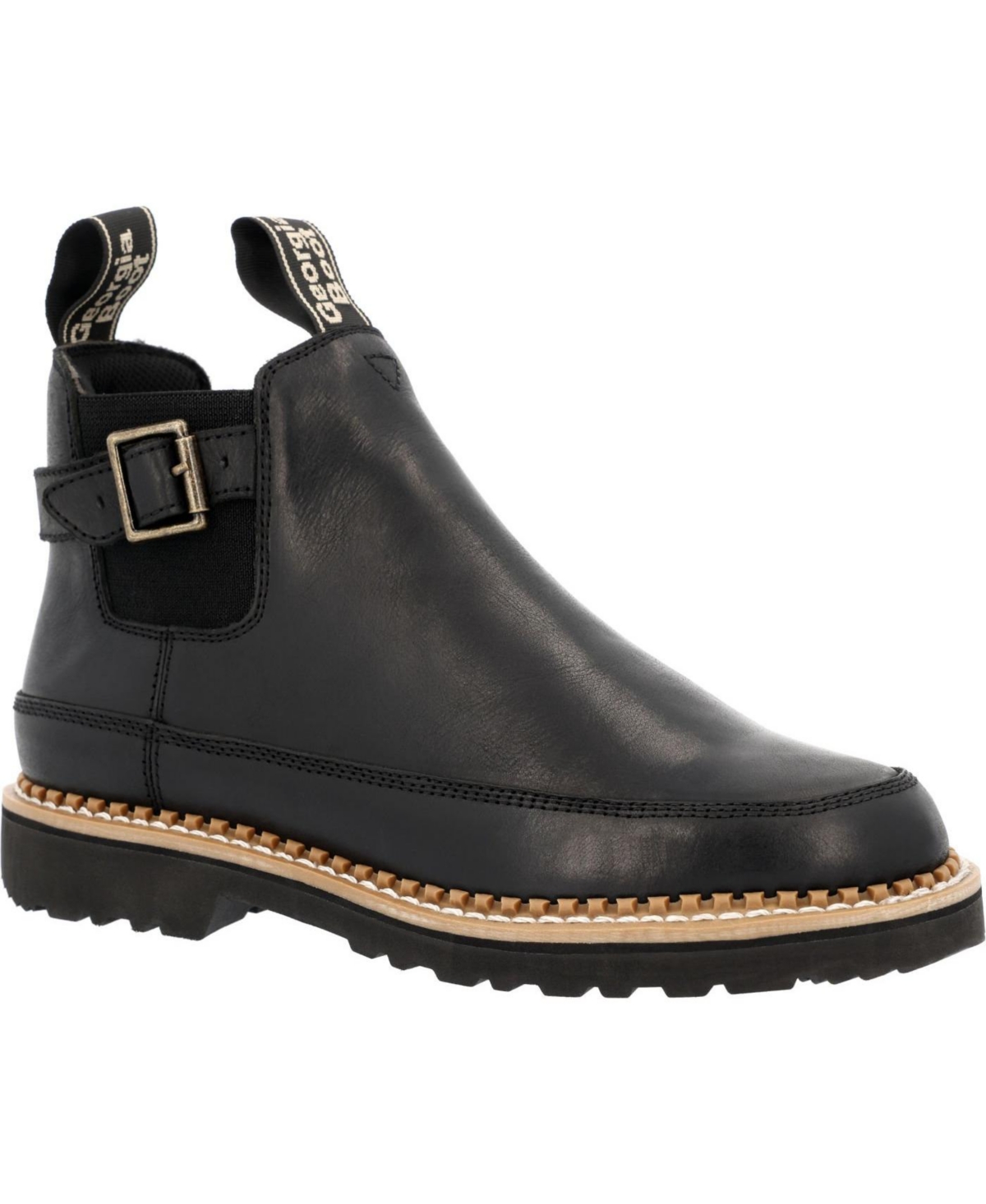 Women's Black Buckle Chelsea Romeo