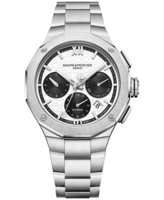 Baume & Mercier - Men's Swiss Automatic Chronograph Riviera Stainless Steel Bracelet Watch 41mm