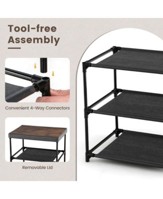 2PCS 2 Drawer Dresser Fabric Storage Organizer Nightstand Bedside Sofa Table