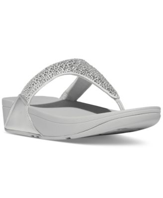 FitFlop - Women's Lulu Crystal Mix Toe-Post Wedge Sandals