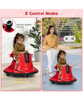 12V Kids Ride On Bumper Car with Remote Control Lights and Music