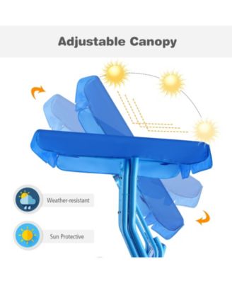 Outdoor Kids Patio Swing Bench with Canopy 2 Seats