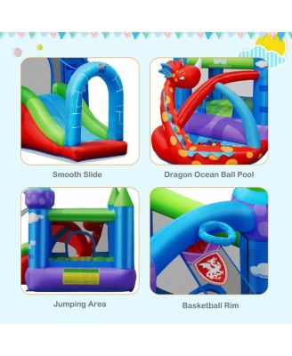 Kids Inflatable Bounce House Dragon Jumping Slide Bouncer Castle