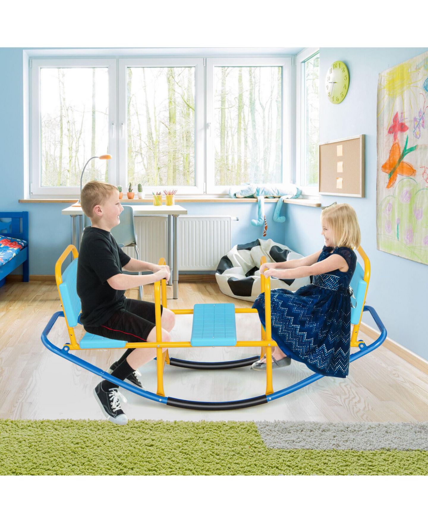 Детская игрушка Mecale Outdoor Kids Seesaw Swivel Teeter for 3 to 8 Years Old, цвет: Синий — фото 8