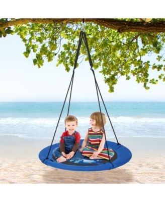 40 Inches Saucer Tree Swing with Adjustable Hanging Ropes and 900D Oxford Fabric