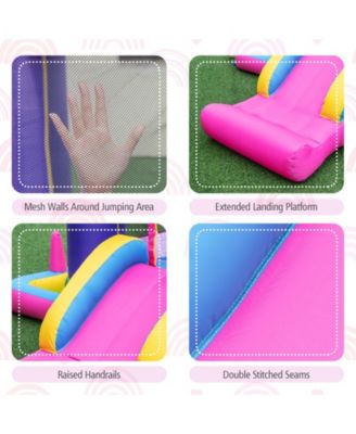 6-in-1 Bouncy Castle Inflatable Bounce House with Slide and Ball Pit with 480W Blower